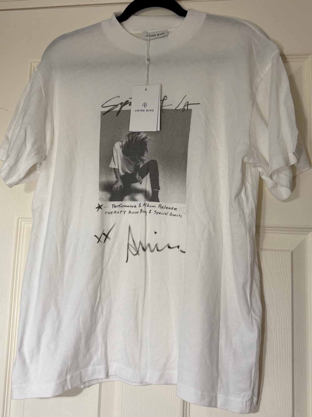 Anine Bing Ashton Spirit Printed Cotton T-shirt NWT Sz xs oversized - Picture 3 of 8